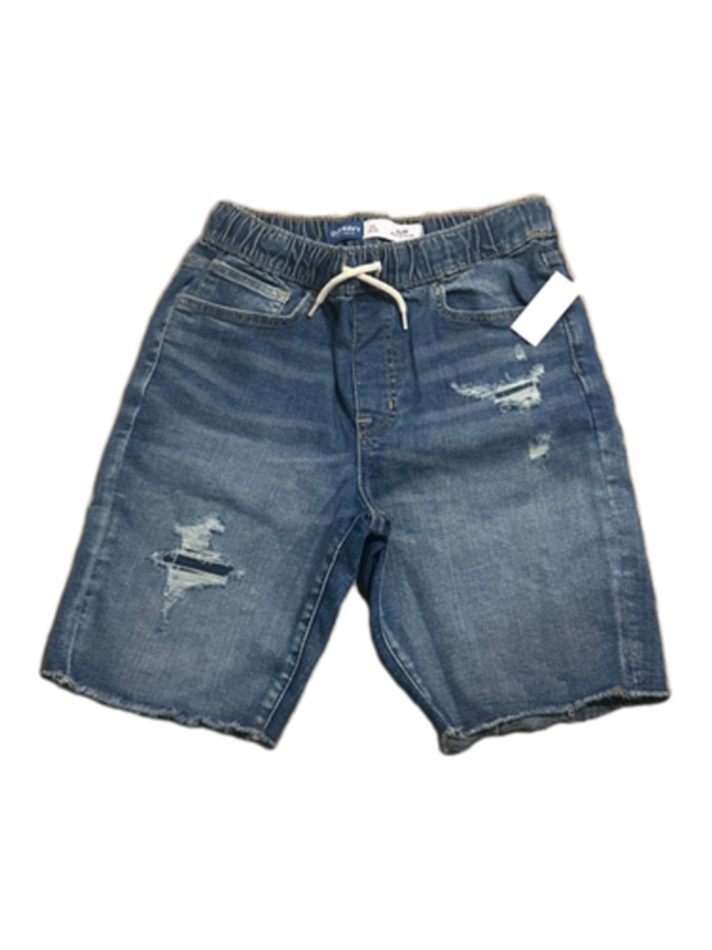 Old Navy Boys XL 14-16 Slim Built-In Tough Distressed Denim Pull-On Shorts NWT